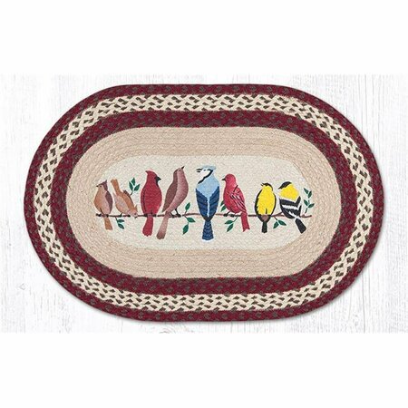 CAPITOL IMPORTING CO 20 x 30 in. Birds on a Wire Oval Patch Rug 65-501BW